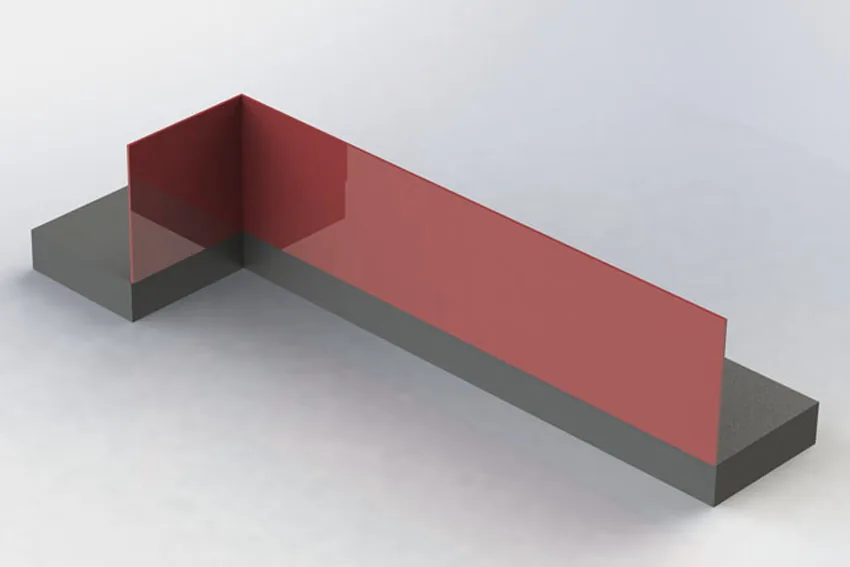 Glasgeländer in L-Form innen an einer Innenecke
