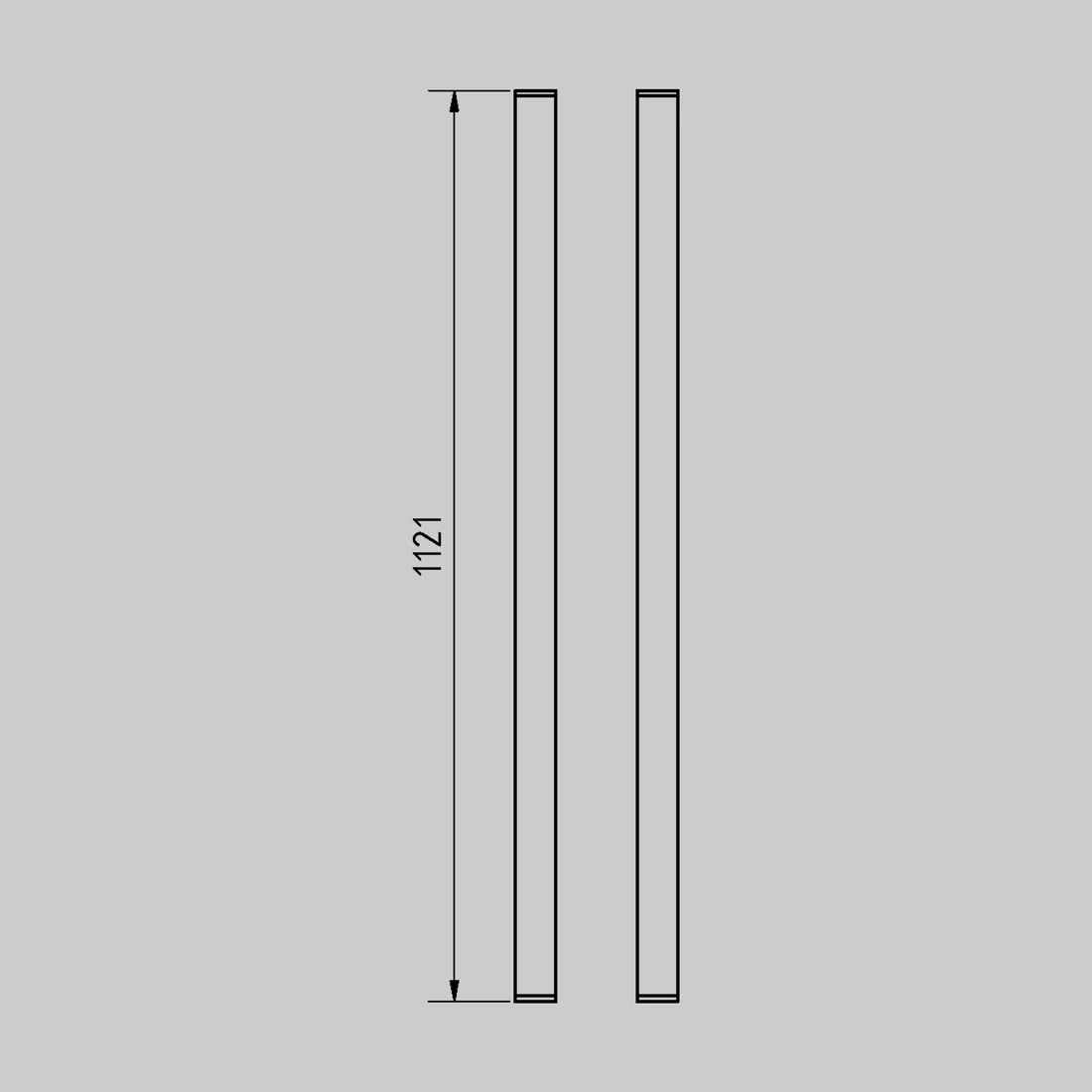 Abmessungen Seitenprofile VIEW, Länge 1.121 mm