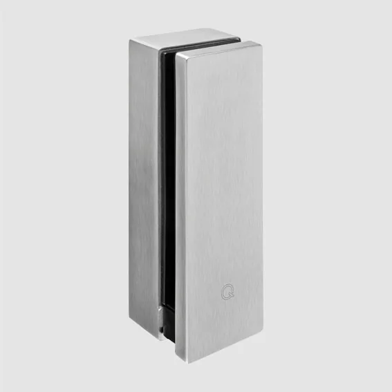 Glas-Punkthalter Block eckig aus Edelstahl V4A