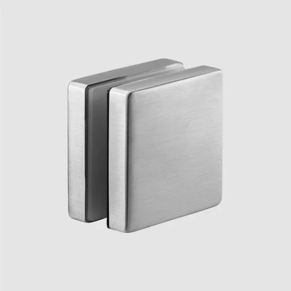 Glas-Punkthalter quadratisch aus Edelstahl