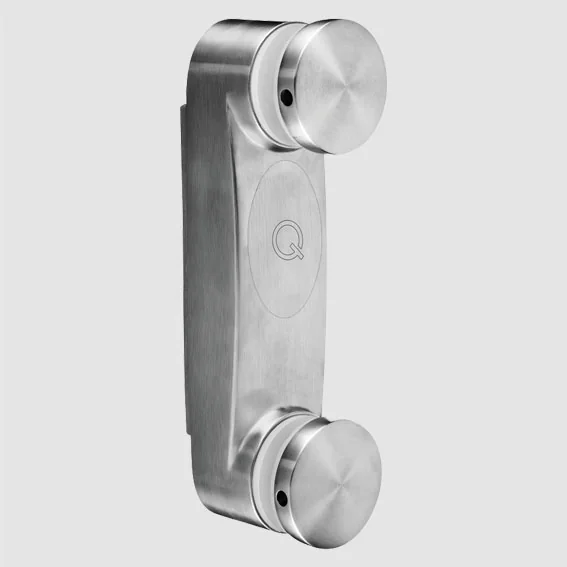 Glas-Punkthalter zweifach, rund, aus Edelstahl